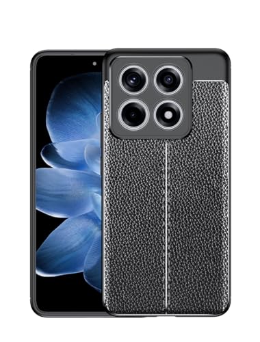 Coque Xiaomi 14T en fibre de carbone et cuir noir - Protection antichoc et anti-rayures 2024