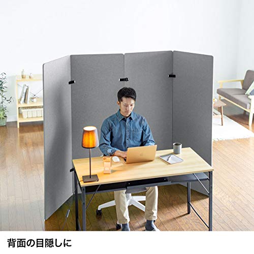 サンワサプライ アウトレット パーティション 間仕切り 高さ160cm 幅60cm×4枚入り 連結 吸音 フェルト 個人ブース 折りたたみ グレー SPT-PB003GY