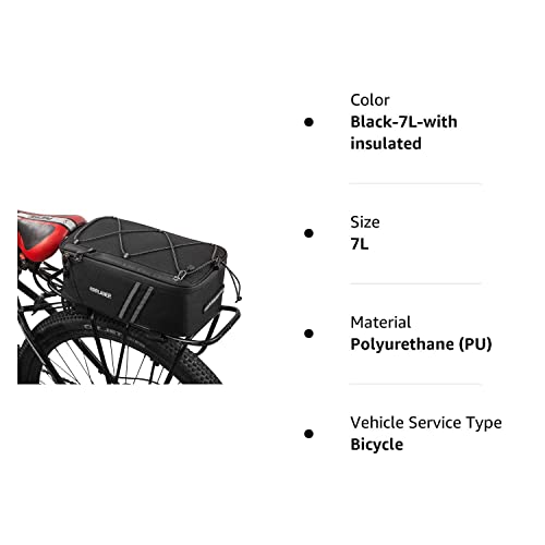 Errlaner Bicycle Rack Rear Carrier Bag Insulated Trunk Cooler 7L Large Capacity Storage Luggage Pouch Reflective Mtb Bike Pannier Shoulder Bag With Rain Cover #TOP7
