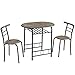 Yaheetech Esszimmergruppe 3-teilig Essgruppe, Küchentisch-Set, Esstisch mit 2 Stühlen Set, Sitzgruppe Küche, Holztisch Balkontisch für Balkon & Wohnzimmer & Terrasse & Bar, platzsparend, kompakt Drift