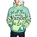 BERMEIZ Not All Those Who Wander Are Lost 1 Print Kid Hoodies Boys Youth Sweatshirts Girls Pullover with Pocket Black