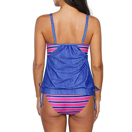 image for Zando Womens 2 Piece Swimsuits Double Up Tankini Swimsuits with Panty 