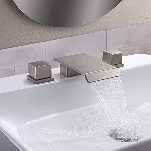 Mitigeur cascade de lavabo 3 trous en laiton contre les éclaboussures