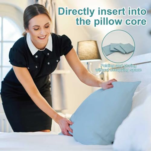 Image of Disposable Pillow Case Covers(Pack of 100),Bulk Pillow Cases for Medical Hospital Travel,Paper Pillow Cases Disposable 21 inch Width x 30 inchLength (Blue)