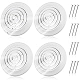 Therwen 4 Pieces 8 Inch Round Vent Cover, Ceiling Diffuser HVAC Vent Duct Cover Replacement with Screws to Install, Fitting in 8 Inch Duct, Outer Dimensions: 11-15/16