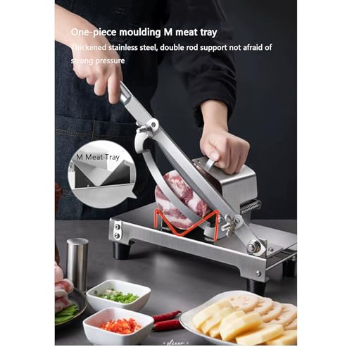 WVENTKF Stainless Steel Vegetable Meat Cleavers Beef Mutton Roll Slicing Machine Manual Frozen Meat Slicer Meat Cutter,for Home Hot Pot - Image 4