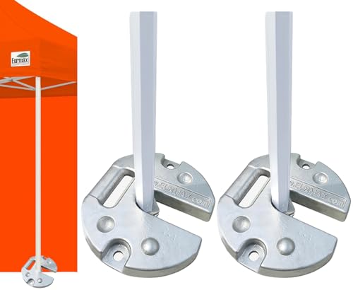 Eurmax USA Upgraded 2-Pack Universal Fit Cast Iron Canopy Weights,Stackable 44LBS Premium Anti-Rust Pop Up Canopy Tent Weight Plates,Heavy Duty Anchors Fits All Canopy Legs,Gazebo-Windproof&Secure