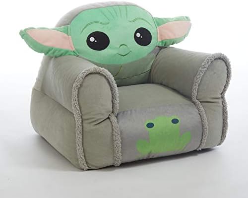 Idea Nuova Figural Sherpa Trim Bean Bag Chair, Polyester,Star Wars Grogu