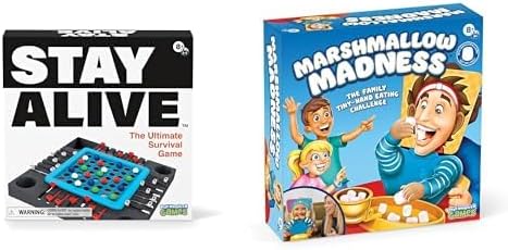 PlayMonster Bundle of Stay Alive Board Game + Marshmallow Madness Board Game - Strategy Board Games for Family Game Night for Kids and Adults, Hand-Eye Coordination