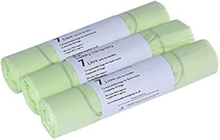 The Caddy Company Tie Handle Compostable Kitchen Caddy Liners,Green, 150 Bags,7 Litre