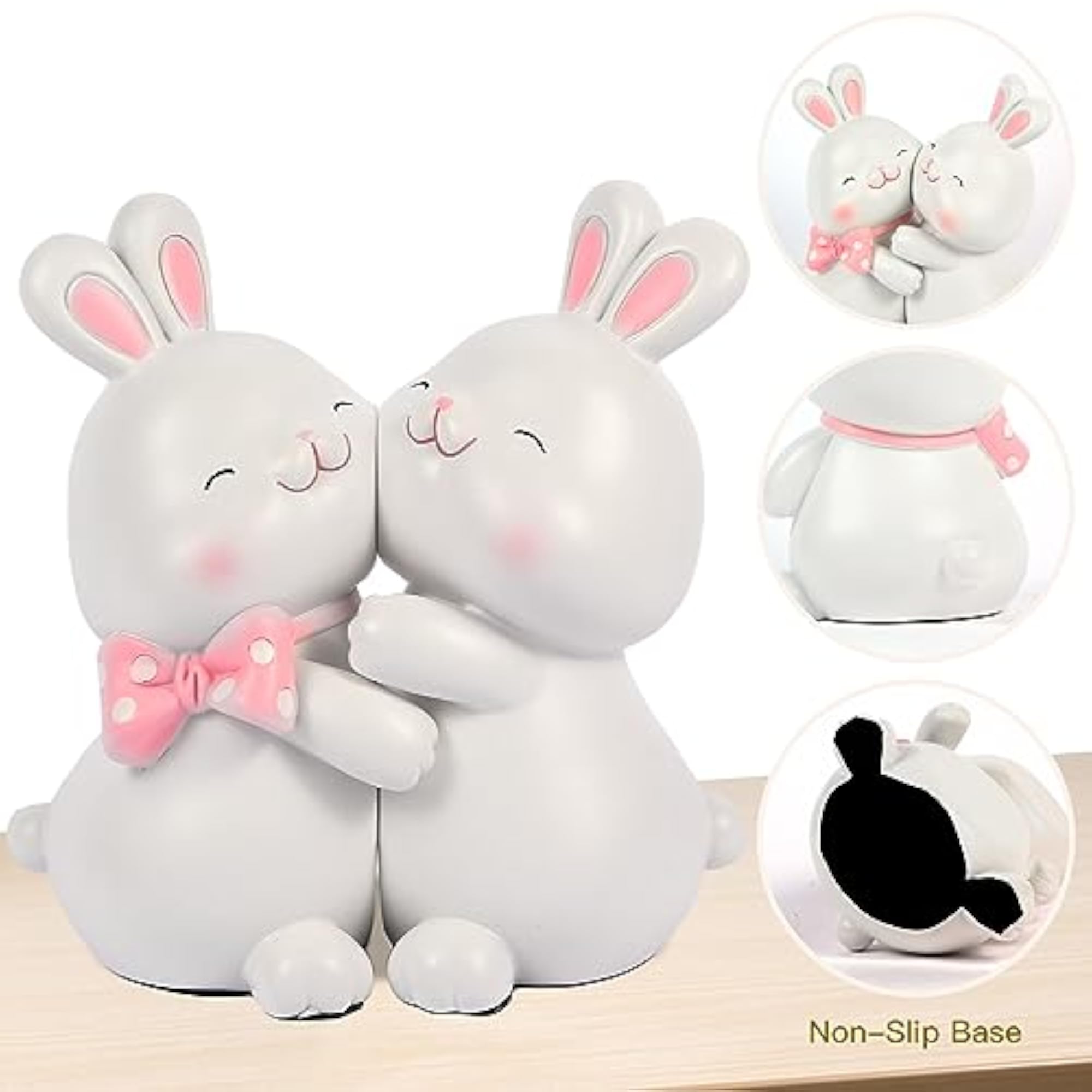 Cute Rabbit Bookends, Decorative Kids Bookends for Shelves
