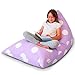 Butterfly Craze Bean Bag Chair Cover - Stuffed Animal Storage Seat - Kids Lounger & Toddler Chair - Washable Canvas & Triangular Bean Bag Cover - Extra Large, Purple Polka Dots, Cotton Canvas