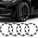 Wheel Rim Protect for Tesla Model Y 20' (2020-2024), Easy-Install Hubcaps Wheel Cover, Scratch-Resistant Car Tire Trim Rings, Stylish Design for Induction Wheels, Gray 4Pcs Model Y Accessories