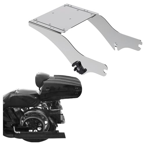 ECOTRIC Detachable Luggage Trunk Mount Rack Compatible with Harley Davidson Touring 1997-2008 Razor Chopped King Luggage Trunk Fit for Road Glide Street Glide Road King Electra (Chrome)