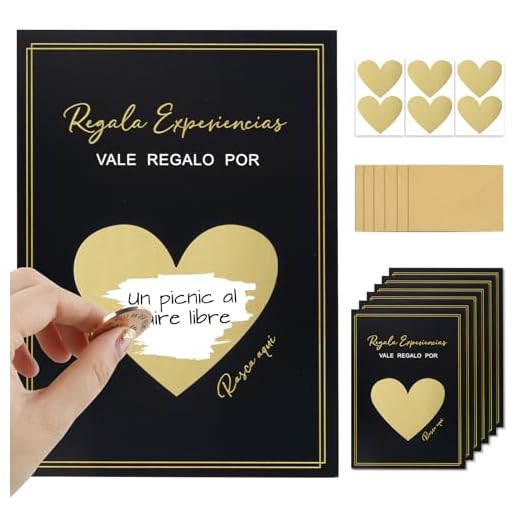 BETESSIN Vales para Rellenar Regalo Pareja, 6*Tarjeta de Rascar + 6*Sobres, Tarjeta Rasca Experiencia para Parejas, Amigos, Novios, Familiares, Tarjeta Sorpresa Regalo Boda Cumpleaños Aniversario
