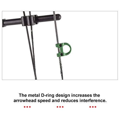 Pilipane Archery D Loop Compound Bow Metal U Nock D Ring Buckle Release Nocking Loop With Screwdrivers For Hunting Installation Accessories(Green) #TOP2