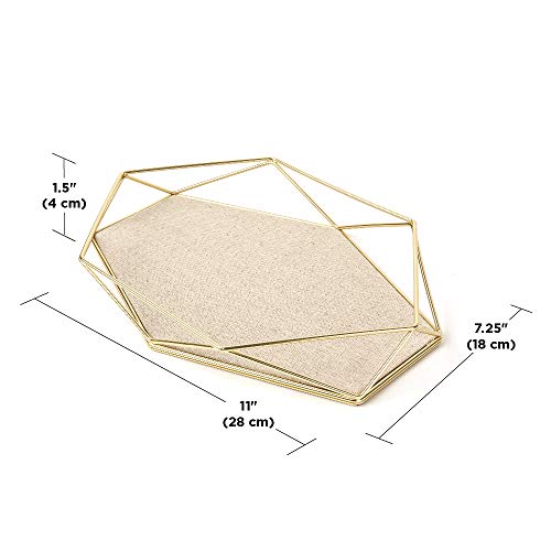 Umbra Prisma Tray, Geometric Plated Jewelry Storage, Matte Brass by Umbra - Image 2