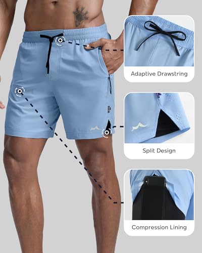 Image of maamgic Men's Athletic Running Shorts with Liner Ultra Lightweight Workout Shorts 5 inch / 7 inch