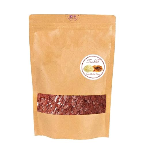 Tooget Flocons de Gomme-Laque de 226 G, Finition Blonde, Flocons de Gomme - Laque Violet Foncé pour Décoration D'Intérieur en Bois, Fournitures de Peinture Domestique