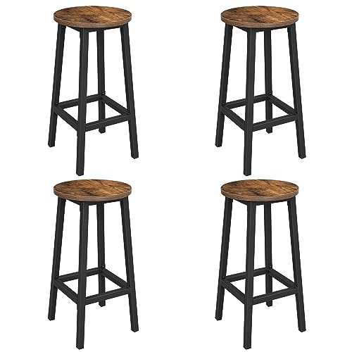 VASAGLE Barhocker, 4er Set Barstuhl, Küchenstühle mit Stahlgestell, Höhe...