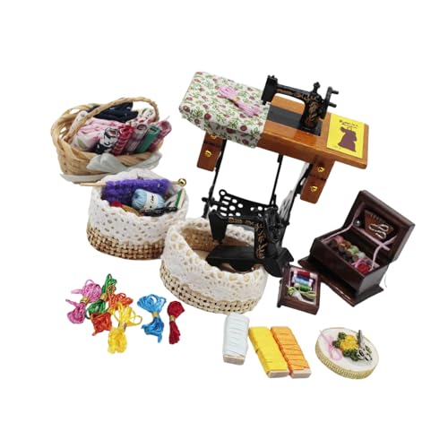 Meuble de maison de poupée miniature 1/12 avec machine à coudre rétro haute précision