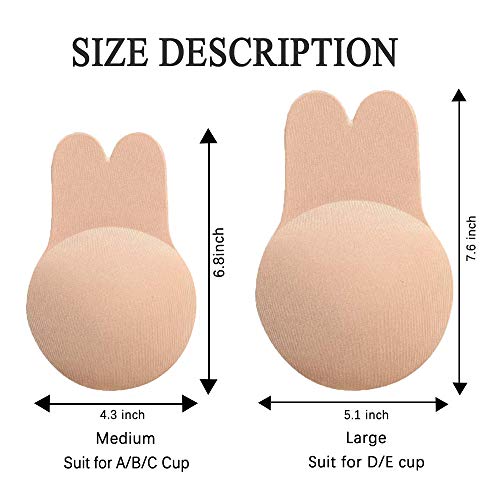 2 Pairs Sticky Bra Invisible Adhesive Backless Bra, Strapless Reusable Push Up Lift Nipple Covers for Women - Thumbnail 7