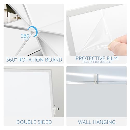 Maxgear Wall Hanging Dry Erase White Board, 16'' X 12'' Stand Small Double-Sided Desktop Whiteboard, 10 Markers, 6 Magnets, 1 Eraser, 1 Pen Clip,1 Wall Nail, Portable Whiteboard Easel For School, Home #TOP4