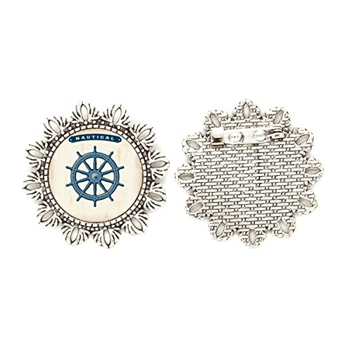 Broche de plata de flores militares para solapa en eventos formales