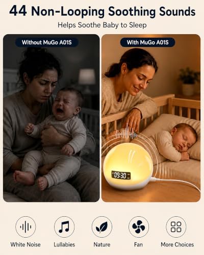 White Noise Sound Machine with Sunrise Alarm Clock for Kids Baby Shusher - 2