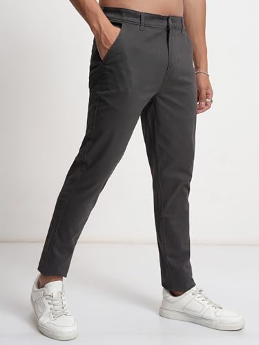 Image of Highlander Men's Slim Fit Formal Trousers | Ankle Length |Smart Trousers for Men | Chino Trousers for Men|Elegant Design | Comfortable Fabric for Daily Work & Formal Occasions