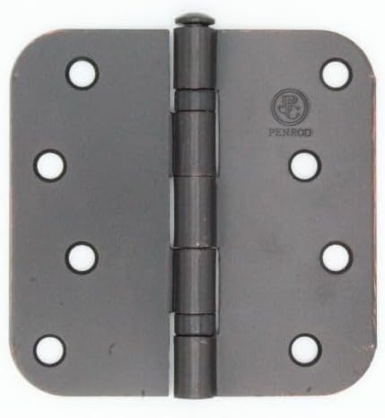 4.0" x 4.0" 5/8" Radius Ball Bearing Exterior Door Hinges (Colonial Bronze, Pack of 3)