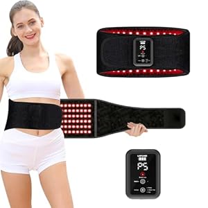 Red Light Therapy Belt, Wireless Rechargeable Infrared Light Therapy Device with Massage and Timer, Wearable 660nm&850nm Red Light Therapy Wrap Belt for Body Pain Relief
