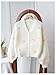 BEAUDRM Girl's Cute Butterfly Cardigans Button Down Long Sleeve V Neck Knitwear Sweater Beige 9 Years