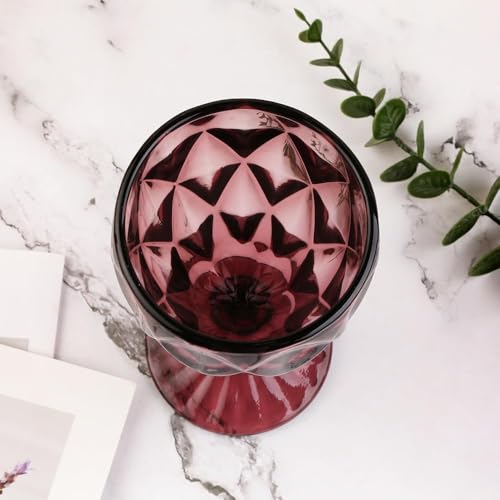 Image of Premium Pink Wine Glasses 350ml, Set of 2 Long Wine, Burgundy Clear Glasses with Stem for Wedding Anniversary, Birthday, Gift (RKT-08, Set of 2)