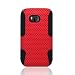 Eagle Cell PHNK822NTBKRD Progressive Hybrid Protective Gummy TPU Mesh Defense Case for Nokia Lumia 822 - Retail Packaging - Black/Red
