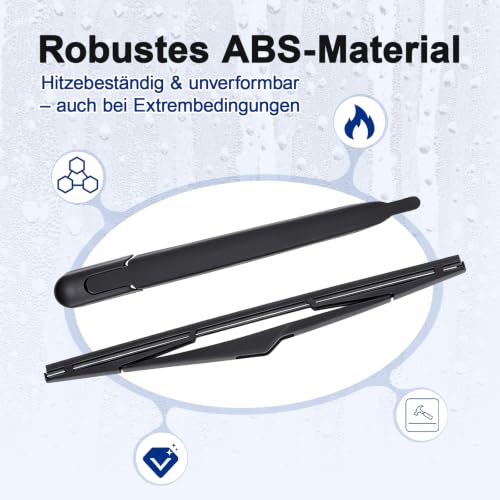 Heckscheibenwischer Set, Wischerarm mit Wischerblatt Hinten, Ersatz-Wischersatz passend für Astra H & Corsa E, Heckwischerarm inklusive Blatt mit OE Nummern 1273395, 93178858