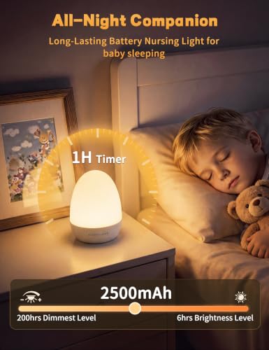 4.7" MediAcous Egg Touch Control Rechargeable LED Night Light for Kids & Nursery - image 3