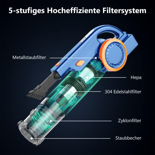 ORFELD Aspirateur sans fil 6 en 1, autonomie jusqu'à 50 minutes, brosse électrique LED, support mural, aspirateur sans fil ultra léger pour sols durs, tapis, poils d'animaux - Image 4