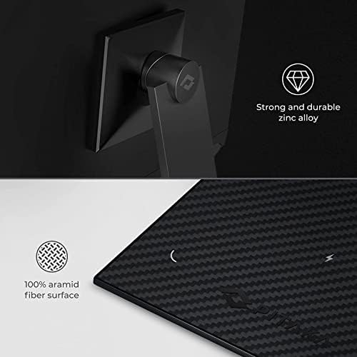 PITAKA Magnetic iPad Stand for Tablet, iPad Pro and iPad Air, Adjustable Tablet Stand Holder and Phone Stand Holder with 15W Wireless Charging Base for Smartphone and Earbuds[MagEZ Stand], Black