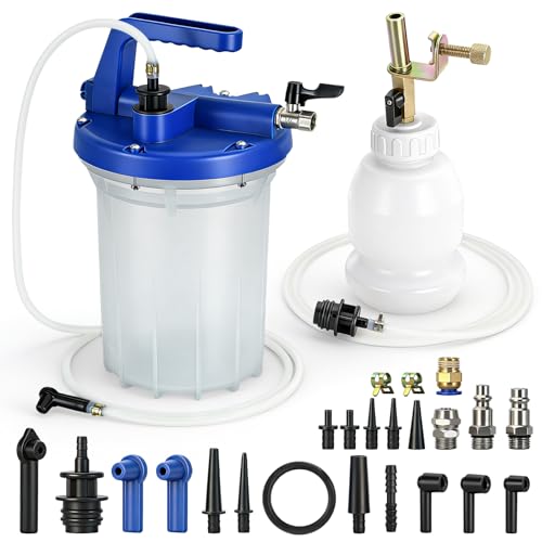 Ojtrtdr 3L Vacuum Brake Bleeder Kit, Vacuum Pump Kit, ABS Brake Bleeding Tool with Large Tank, Lightweight Precision Flow Control System, Suitable for Cars, Motorcycles, Trucks, and SUV