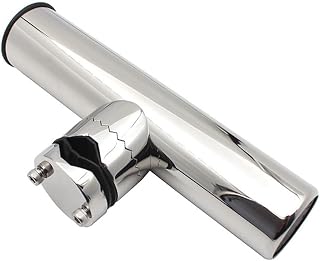 Hanabitx Soporte para caña de pescar ajustable pulido con espejo marino para riel de 19-25 mm