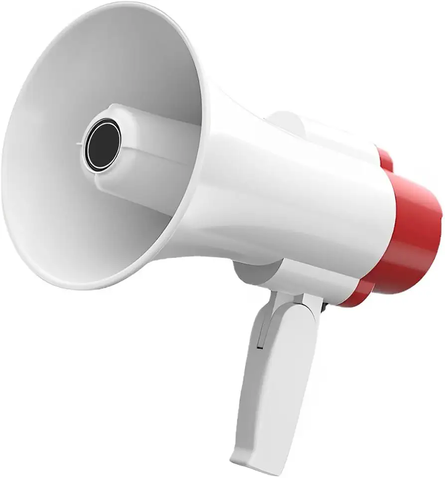 Megafone Profissional Recarregável Amplificador De Voz Com Gravação de 260 Segundos e Sirene