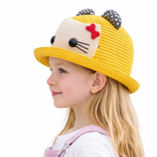Image of VRITRAZ Baby Boy's and Girl's Kids Children Cute Printed Cartoon Gift Summer Fancy Dress Straw Fasion Hat Cap 1