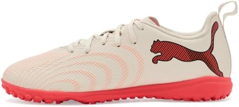 PUMA Unisex-Child Future 9 Play Turf Trainer Soccer Cleats, Sugared Almond- White-Ultra Red- Black AH26, 12 — view 3