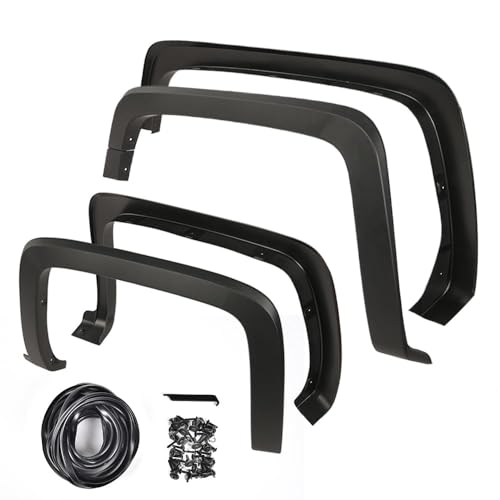 G-PLUS Fender Flares Textured Factory 4 PCS, Compatible with Chevy Silverado 1500 2014-2018/ Silverado 2500 3500HD 2015-2019 (6.5' and 8' Long Bed), NOT Fit GMC Sierra & Dually model Factory