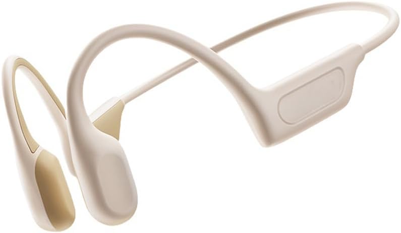 WFGLH Bone Conduction Headphones White IPX8 Waterproof Open-Ear Bluetooth Sports