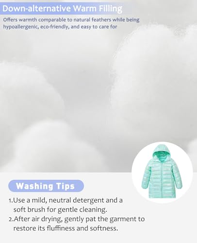Image of Girls Winter Coat, Long Metallic Puffer Jacket