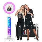 JIYANG Photo Booth Machine Compatible with Any Ipad,ChackTok PhotoBooth VIP Member,Free Custom Logo,Software APP Control Ring Light,Perfect for Wedding,Parties and Birthday(White)