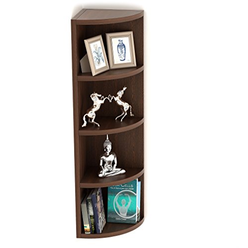 BLUEWUD Adora Engineered Wood Multi-Tier Corner Wall Decor Shelf/Display Rack (5 Shelves)