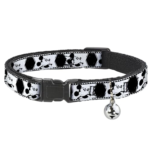 Collar de gato breakaway Buckle-Down Mickey Mouse ajustable tira película negro 2